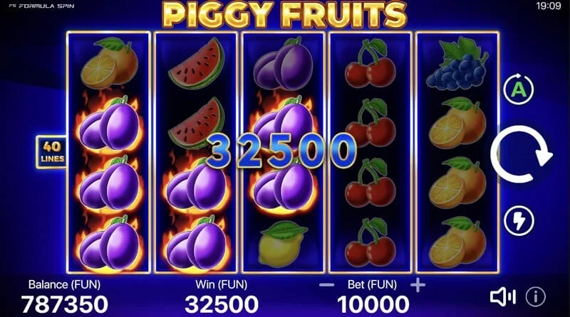Piggy Fruits - meascán de mhucaíní banc agus siombailí torthaí